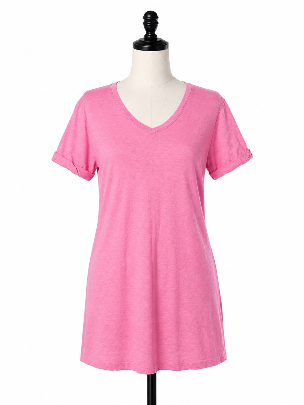 Zenana Outfitters Pink V-Neck Casual T Shirt Dress Size M